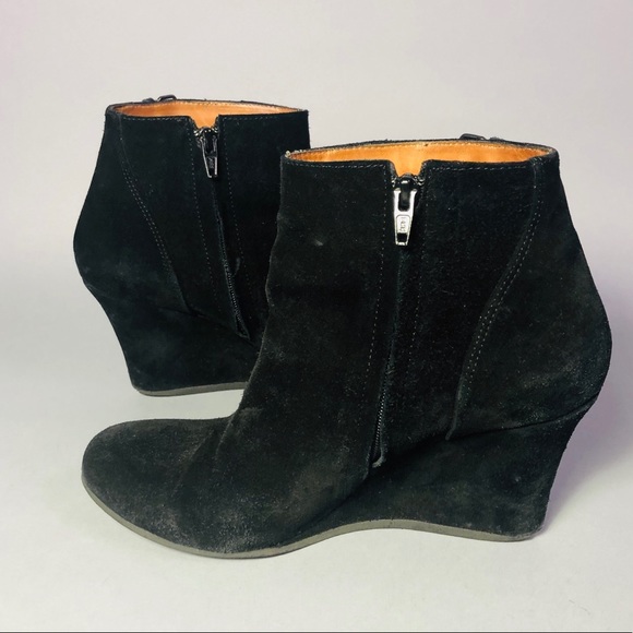 Authentic Lanvin Suede Wedge Ankle Boots - Picture 3 of 8